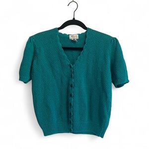 Teal Short Sleeve Cardigan
